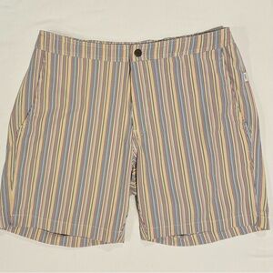 Onia Seersucker Multicolor Striped Hybrid Swim Board Shorts - Large